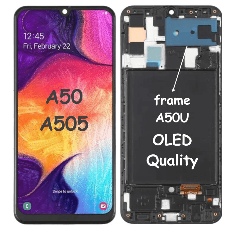 OLED Material LCD Screen and Digitizer Full Assembly with Frame for Samsung Galaxy A50-A505U (Black) - Best Cell Phone Parts Distributor in Canada, Parts Source OLED Material LCD Screen and Digitizer Full Assembly with Frame for Samsung Galaxy A50-A505U (Black) - Best Cell Phone Parts Distributor in Canada, Parts Source
